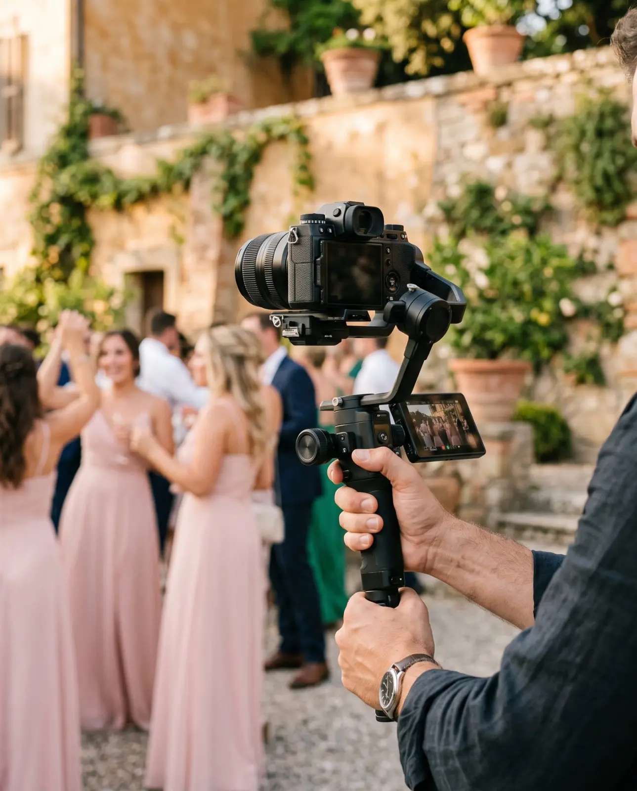 David riprende la festa di un matrimonio con lo stabilizzatore